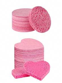 10/20/30/50 Stücke herzförmige komprimierte Gesichts-Reinigungsschwämme, für die Gesichtsreinigung, Massage, Peeling, Gesichtsmaske, Make-up-Entfernung - ultra-weicher exfolierender Make-up-Entferner für tiefe Reinigung, parfümfrei, unisex, Reise-Hautpflege-Grundbedarf, Herzdesign, sanftes Scrub-Material