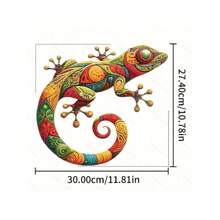 1 Stück 2D Metall Eidechse Wandkunst, Haus, Villa, Garten Deko Eisen Kunstwerk, Frühlings- und Sommer-Outdoor-Festival Dekoration, Landschaftsdekoration, Verschönerung der Umgebung, Innenraum-Wohnzimmerdekoration