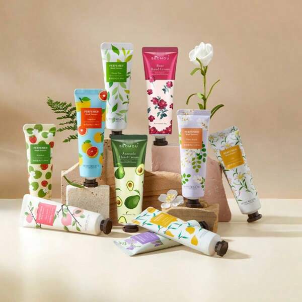 10-Piece Hand Cream Set, Scented Hand Creams For Dry And Cracked Hands, Mini Moisturizers With Shea Butter, Makes A Great Holiday Gift