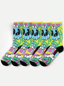 Cool 3D Print Men's Socks - Streetwear Crew Socks, Humorous Patterns, Durable,Couple Socks, Hip Hop Style Fashion Socks,Suitable For Daily, Holiday, Party Wear, Gift Socks, Fall - Multicolor - View 2