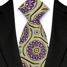 GOADAFOO Corbata de moda de 8 cm de ancho para hombre, de color verde con rayas, flores, cuadros y puntos. Corbata tejida jacquard para novio, negocios, boda y fiesta