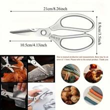 Ciseaux de volaille en acier inoxydable robustes, ciseaux de cuisine polyvalents pour couper les os, le poisson, les capsules de bouteille et le barbecue - construction en métal