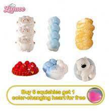 Set de Squishies LUMEE - Squishies ultra blandos con pudín de yogurt, mozzarella frita, gato con queso y talla grande - Excelentes aliviadores de estrés para todas las edades - Gran regalo - Naranja Quemada - View 3