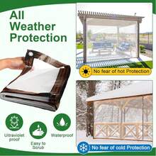 8'x10' Clear Tarps Heavy Duty PE Thick Tarpaulin With Metal Grommets, Protects Against Water, UV-Ray, Tear, Cold Weather Resistan For Greenhouse Balcony Garden - 8*10FT - View 10