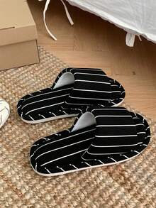 XIXITIAO Retro Kolorowe Paski Kapcie, Miękkie Płaskie Kapcie Domowe, Oddychające Kapcie Całoroczne, Odpowiednie Do Domu i Łazienki, Klasyczne Płaskie Kapcie Damskie z Kolorowymi Blokami