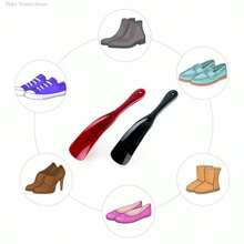 Nouveau chausse-pied compact et paresseux en plastique, permet de chausser les chaussures sans effort. Ne se plie pas et n'abîme pas les talons. Machine à chausser les chaussures facilement.