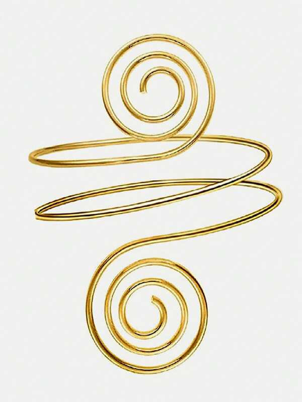 1PC Spiral Armband Swirl Upper Arm Cuff Armlet Bangle Bracelet Egyptian Costume Accessory For Women Gold Silver Color