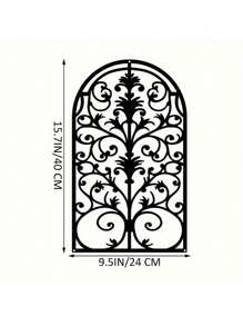 CIFbuy 1pc Ornate Metal Window Frame & Arch Wall Sculpture - Rustic Baroque Style Gothic Decor For Living Room, Creates Stunning Cathedral-Inspired Accent Wall,Suitable For Modern Home Decor, Home Decoration, Room Decor, Bedroom Decor