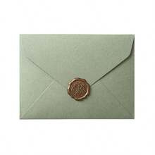 15pcs Classic Green Envelopes, Thick Touch Paper, Western-Style Envelopes, Solid Color Envelopes, Suitable For Parties, Wedding Invitations, Greeting Cards, Decorative Envelopes, Festival Greeting Cards, Love Letters, Retro Literature Envelopes, Set (5pcs Envelopes +5pcs Cards +5pcs Lacquer Stickers)