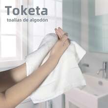 Juego de Toalla de baño Mano de 6 Piezas,Toallas de Mano, Algodón, Tamaño no estándar, Espesor Medio, Suave, de Secado Rápido, Absorbente, Secadora de Apoyo, Toallas para Baño, Cocina, SPA, Gimnasio - 1 - Ver 7