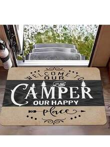 Welcome Camper's Mat - Ultra-Absorbent, Non-Slip, Machine Washable Rug For Indoor/Outdoor Decor, Perfect For Camping & RV Enthusiasts Carpet Room Decor Bathroom Accessories Back To School Bathroom Kitchen Decor - Multicolor - View 11