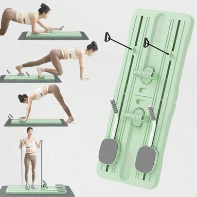 مجموعة لياقة بدنية قابلة للطي متعددة الوظائف، عجلة حنية منزلية، معدات تمارين الضغط، تسلق الجبال والجري، شريط إطالة عشوائي اللون مع وسادات للركبة/أشرطة مقاومة، صالة رياضية