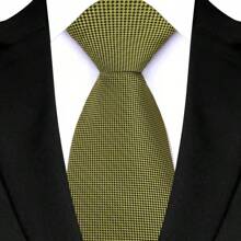 GOADAFOO Corbata de moda de 8 cm de ancho para hombre, de color verde con rayas, flores, cuadros y puntos. Corbata tejida jacquard para novio, negocios, boda y fiesta