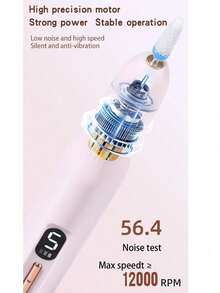 二合一电动美甲钻、UV美甲灯、USB充电式电动指甲锉抛光器套装，适用于亚克力凝胶指甲，美甲修脚工具，指甲打磨器，5档速度调节 - 18件套，包含指甲钻头和砂圈 - 彩色 - 查看 10