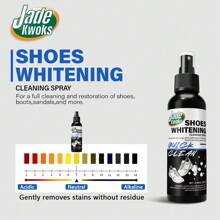 1pc 4.06oz Shoe Whitening Spray - 120ml Quick Stain Remover For Yellowing Sneakers | Leak-Proof Portable Bottle & Brush Kit, Neutral PH For Leather/Rubber (Gym/Travel/Daily Care)