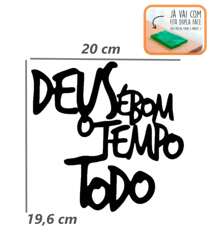 Quadro  Deus É Bom O Tempo Todo Vazado Aplique Frases Religioso Mdf