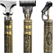 Cortadora de Pelo Eléctrica para Hombres, Afeitadora Eléctrica Recargable, Máquina de Cortar Pelo para Hombres - Dorado - Ver 6