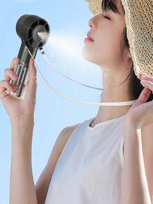 1 Stück Mini tragbarer Handfächer mit Vernebler, USB aufladbarer Tischventilator mit Verneblerfunktion, batteriebetrieben