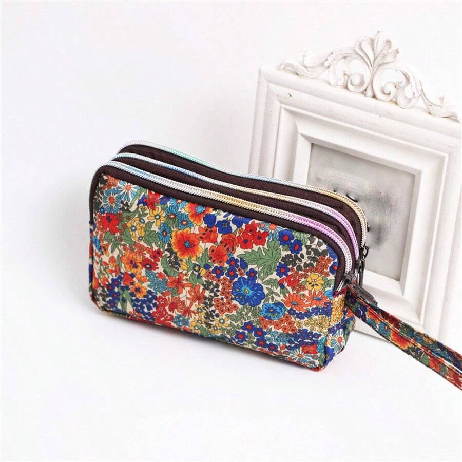 Women's Clutch Wallet, 3-Layer Long Wallet, Women's Clutch Wallet, Large Capacity Key Holder, Casual Phone Pouch, Women's Wallet - Multicolor - View 1