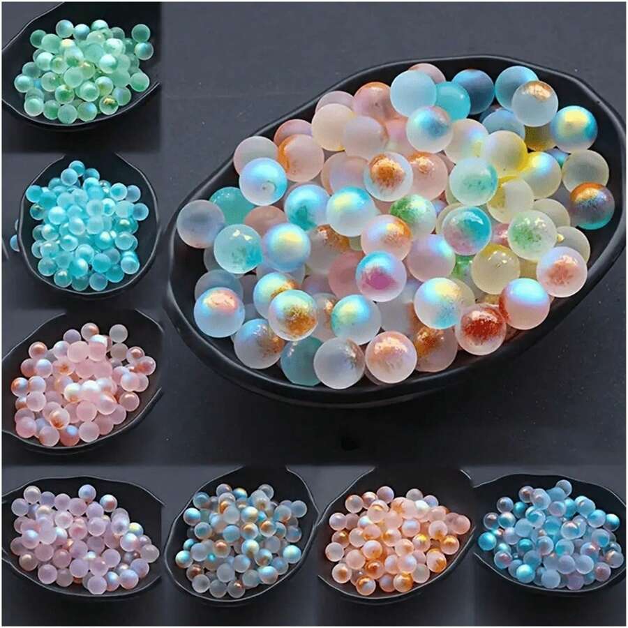 40/80/120 Pcs Starry Sky Glass Marbles Glass Ball Colorful Glass Marbles Decor Vase Filler Fish Tank Home Decor DIY Jewelry Accessories 12mm