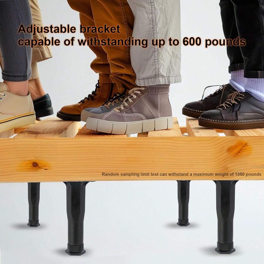 4 件床支撑腿，可调节高度床架中心支撑腿，床架腿更换，家具床架支撑