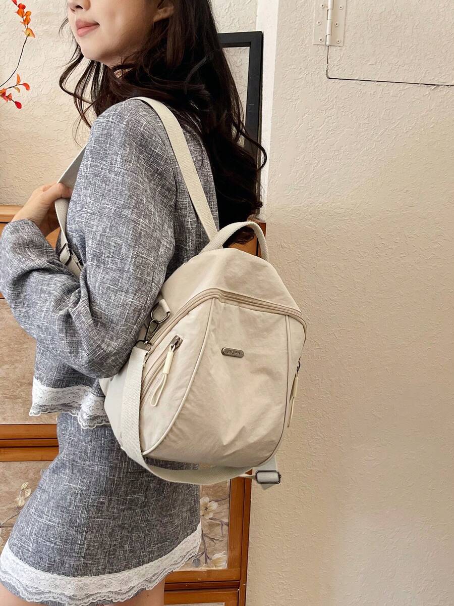 New Large Capacity Commuter Travel Backpack & Shoulder Bag, Fashionable Hand Carry Tote Bag, Unisex, School Style - Black - View 1