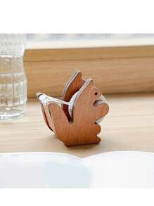 Wooden Craft Tape Seat, Squirrel Iron Teeth, Wooden Grocery Small Rack Back To School