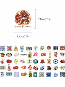 50 pièces Autocollants de style méditerranéen pour tomates pour décorer les coques de téléphone, les journaux, les bagages, les skateboards, les guitares, autocollants adhésifs de scellage
