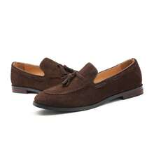 Men's Brown Suede Tassel Loafers Stylish Comfortable Slip On Shoes - Brown - View 4