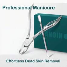 AIRCUN Professional Nail Trimming Kit With Stainless Steel Tools, Multi-Function Dead Skin Remover For Ingrown Toenails, Hangnails, Calluses, And Paronychia, Ergonomic Handle Design With Nail File & Cuttle Pusher (White/Blue)