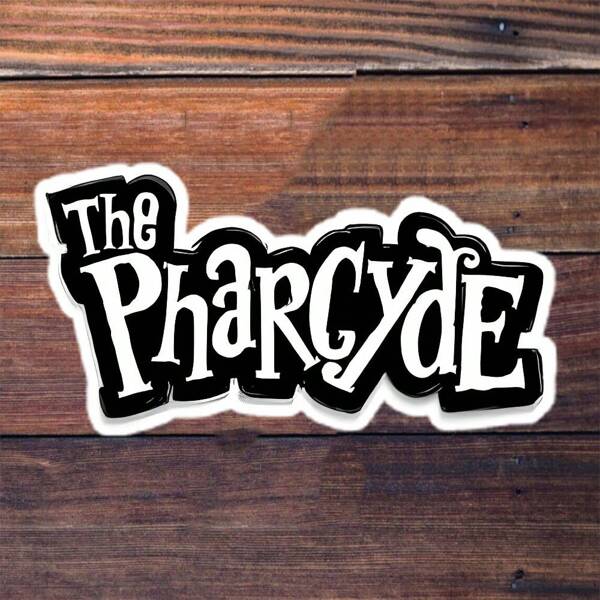3-Inch Polyethylene Sticker, "The Pharcyde" Artistic Text Sticker, Black And White Striking Design, Adds Unique Street Style And Artistic Charm To Your Items, Essential Decoration! Durable Waterproof Reusable Sticker, Asymmetrical Shape. Vibrant Colors, Fun Lifestyle Art, Applicable For Car Stickers, Laptop, Phone, Water Bottle, Books And More Colored Sticker Decals.
