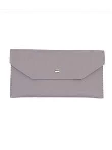 1 件可重复使用钱信封钱包，简约纯色长款钱包，时尚休闲钱包，多功能卡包信封卡包，男女适用（纽扣、内里颜色随机） - 彩色 - 查看 20