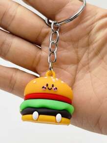 1/4 Pieces Cartoon Cute Hamburger And Fries Keychains, Rubber Pizza And Hot Dog Bag Pendants, Suitable For Small Gifts For Relatives And Friends