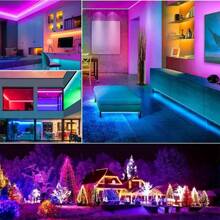 Striscia luminosa LED RGB 1M - 40M, alimentata tramite USB, viene fornita con telecomando a 24 pulsanti e controllo tramite app, illuminazione multicolore, ottima per la creazione di atmosfera nella camera da letto e per feste in casa