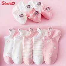 Sanrio 5Pairs For Hello Kitty Print Socks Women Socks - Soft, Breathable, Machine Washable, Perfect For Home And Daily Wear, Everyday Comfort|No Show Socks