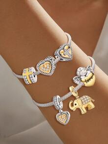 1 PC Fashionable 925 Sterling Silver Sparkling Angel Of Love Pendant Beads Charm Suitable For Bracelets DIY Women's Jewelry