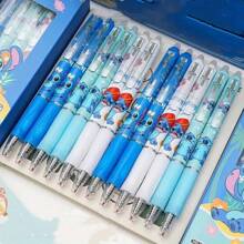 Disney 36 Disney Stitch Series Erasable Glue Pen, A 0.5-Millimeter Cartoon-Themed Ink Pen, Official Stationery Suitable For Use In Schools And Offices, A Perfect Gift For Festive Parties, Birthdays, Valentine's Day, And New Year.