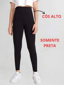 Black Flannel Plush Leggings Youth For Teens - màu đen - Xem 2