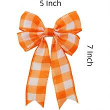 12 Pcs Pink Burlap Ribbon Bows 5"X7" Farmhouse Decor For Weddings, Christmas & Year-Round Crafts (Pink) - Orange - View 2