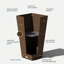Maceta en forma de taper de interior/exterior Veradek V-Resin (26 pulgadas, Espresso) - Café integral - Ver 3