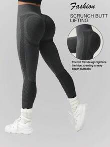 1 pezzo Leggings sportivi per donna, in vita alta e senza cuciture, con controllo della pancia, per fitness