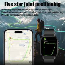 GUHUAVMI GPS Outdoor Sport Smartwatch For Men Women, Dual Frequency GPS Positioning, Wireless Calling/Dial, Info Push, 2.01inch Display, Fitness Tracker, Heart Rate, Sleep Monitoring Smartwatch, GPS Path Track, Compass, IP68 Waterproof, 420mAh Battery Watch Compatible With Android IOS