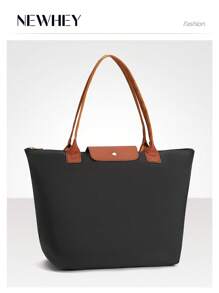 NEWHEY Bolso de hombro para mujer, bolso de mano con asa superior de nailon, bolso de fin de semana plegable estilo hobo