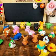 30/50 PCS Random Animal Erasers, Mini Erasers, Easter Fillers, Fun Back To School Gifts, Classroom Reward Prizes, Student Box Toys, Suitable For Schools, Learning Supplies
