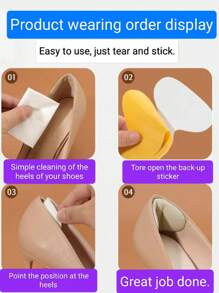 1 par de almohadillas para talón, forros y rellenos para zapatos grandes para hombres y mujeres. Mejora el ajuste y la comodidad del zapato, evitando el deslizamiento y las ampollas del talón.