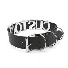 1pc Punk Chunky Big Rhinestone Letters Custom Choker Collar Exaggerated 30MM Wide PU Collar Choose Name Word Chocker Cosplay Personalized Collar Accessories