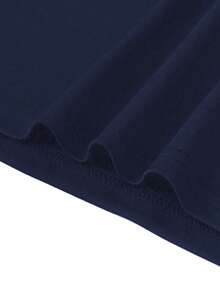 大码男士渐变闪电印花休闲圆领短袖T恤 - 藏蓝色 - 查看 5