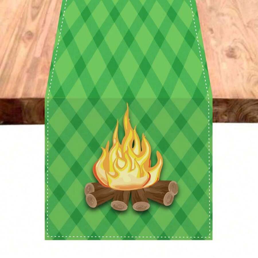 Exclusive Printed Table Runner Fabric Table Setting 1.35m X 0.35m - St. John's Bonfire - View 1