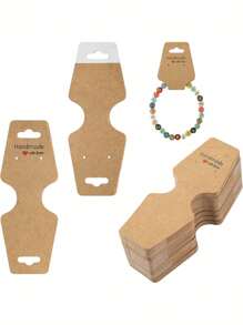 5-400 szt. Karty do wyświetlania bransoletek i kolczyków, ręcznie robione karty do kolczyków, samoprzylepne, odpowiednie do naszyjników, bransoletek, breloków, kolczyków, gumek do włosów, kart do przechowywania i wyświetlania