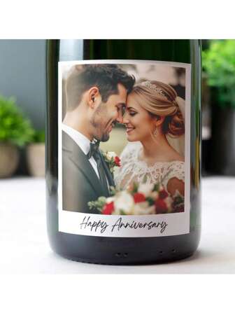 12/24pcs Custom Photo Wine Label Sticker Couples Birthdays Anniversary Wedding Personalised Picture Gift Also Works With Prosecco Champagne Product Size: 3.93x3.93 Inches
